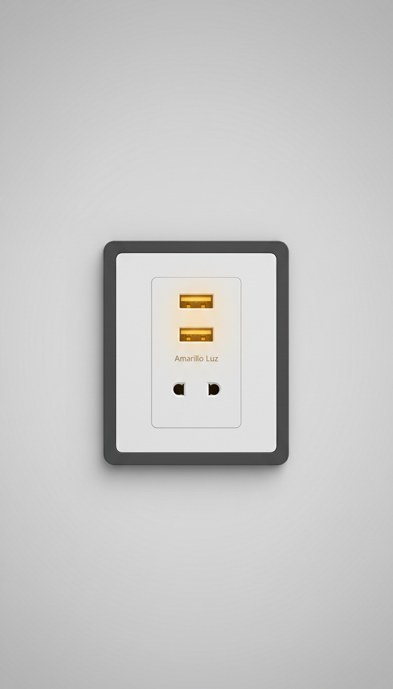 Enchufe USB amarillo luz