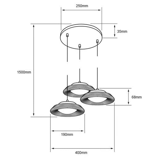 VERRE II - Lámpara Colgante LED de Acrílico 17.5 W Luz Cálida