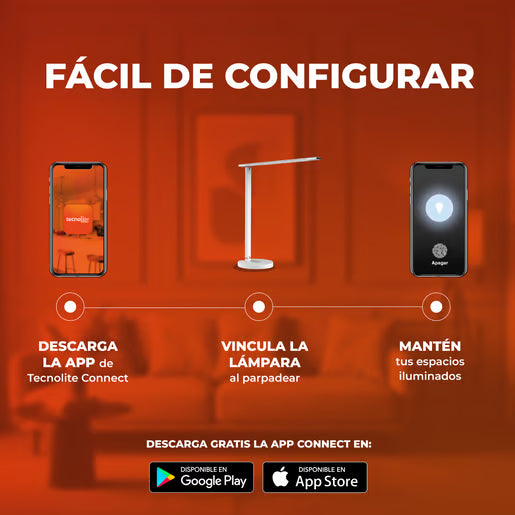 BEACON SMART - Lámpara de Mesa Inteligente WiFi 12 W Estación de Carga