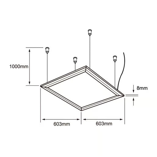 Panel LED Empotrable/Suspendido AZMIDI II 2x2 | 40 W | Luz Blanca Neutra | Atenuable | LED Integrado
