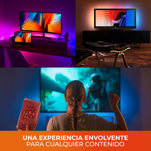 TV SMART STRIP HDMI - Tira LED Inteligente RGB para TV 65" a 90" con Sincronización en Tiempo Real