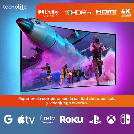 TV SMART STRIP HDMI - Tira LED Inteligente RGB para TV 65" a 90" con Sincronización en Tiempo Real