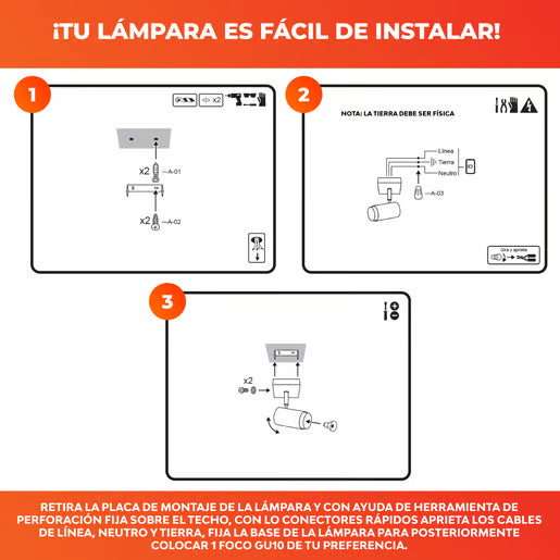 LIBRA SPOT - Lámpara Spot Sobreponer Base GU10