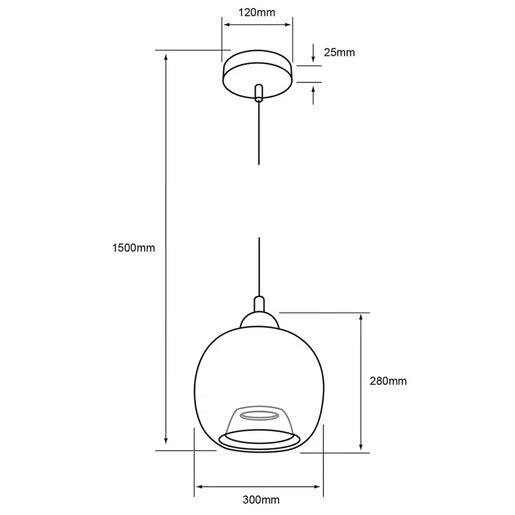 ATENEA - Lámpara Colgante de Cristal Base E27