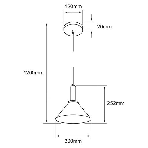 ENSUI - Lámpara Colgante de Metal 1 Base E27