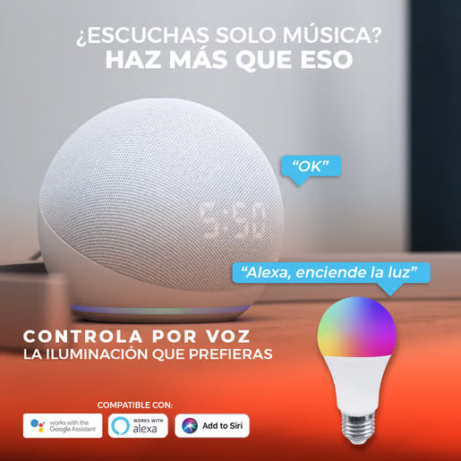 COLORS SMART | Paquete de 3 Focos Inteligentes WiFi A19 LED RGBW 8 W E27 Compatibles con Alexa y Google Home
