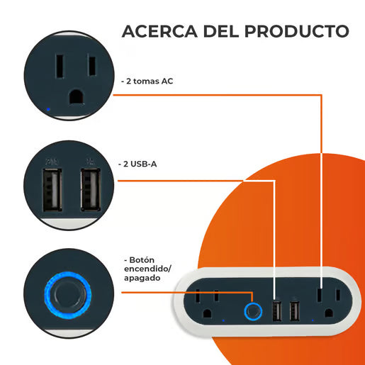 INTENSITY - Multicontacto Inteligente WiFi 2000 W